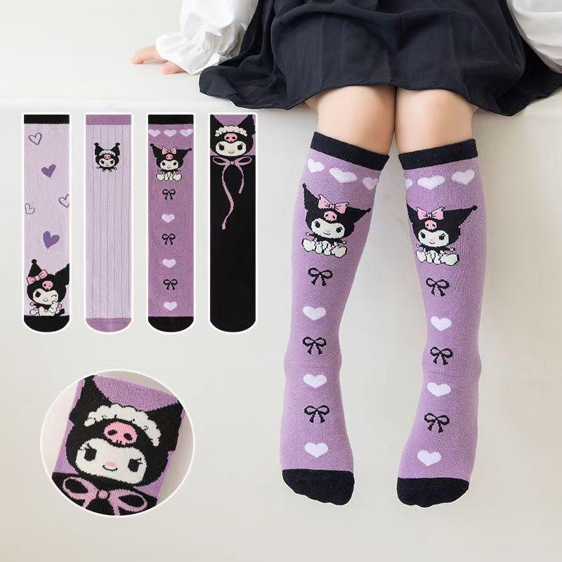 Tất Trẻ Em, Clow M, Cho Bé Gái Mùa Xuân Và Mùa Thu, Bắp Chân, Làm Bằng Cotton Nguyên Chất, Tất Trẻ Em, Thiết Kế Hoạt Hình Dễ Thương Và Thời Trang, Dài Giữa Bắp Chân, Năm 2025 2