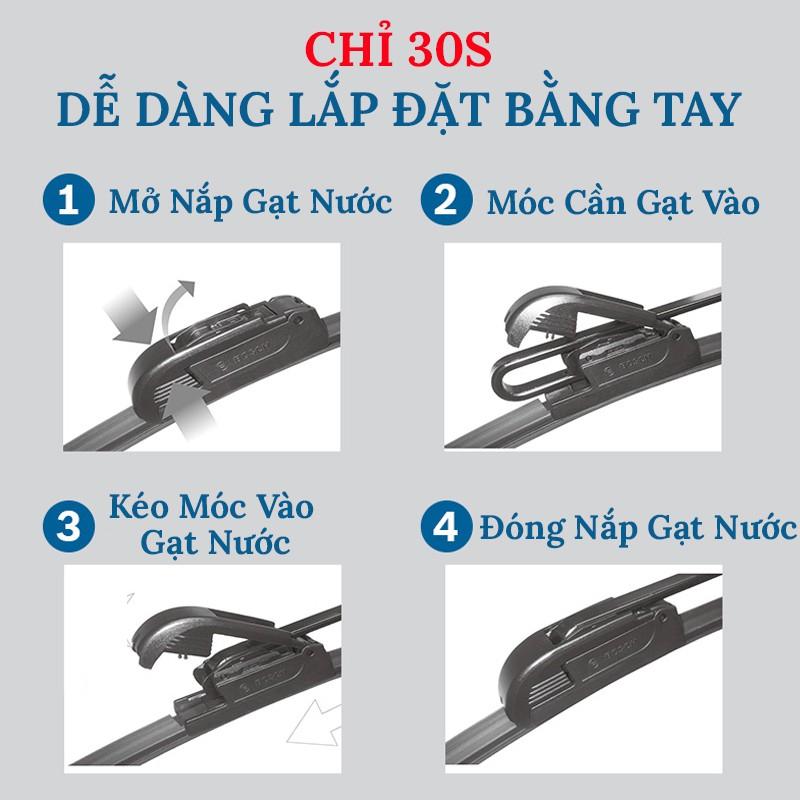 Cần gạt mưa HYUNDAI I10, I20, I30 Loại BOSCH AEROFIT không xương Silicone, loại BOSCH ECOPLUS thân cứng xương sắt Cao Su Phụ Tùng 7