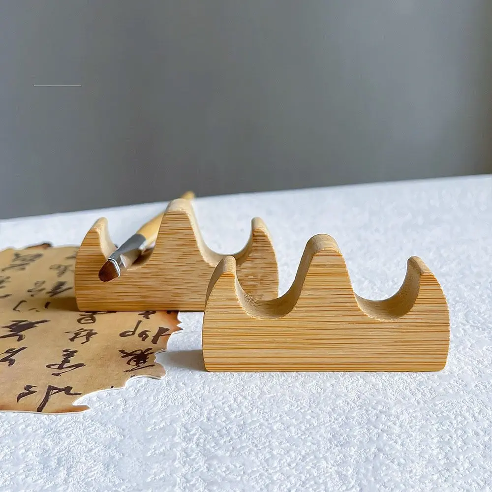 Chinese Calligraphy Wooden Pen Rest Vintage Durable Pen Rack Simplicity Practical Calligraphy Brush Holder Painting