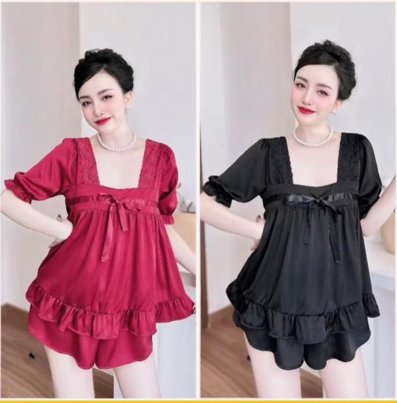 [3 size 42-70KG] Đồ bộ LATIN NỮ NƠ TRƯỚC NGỰC SIÊU HOT CHÂTT VẢI LỤA THÔNG THOÁNG MÁT MỊN Nữ Thun