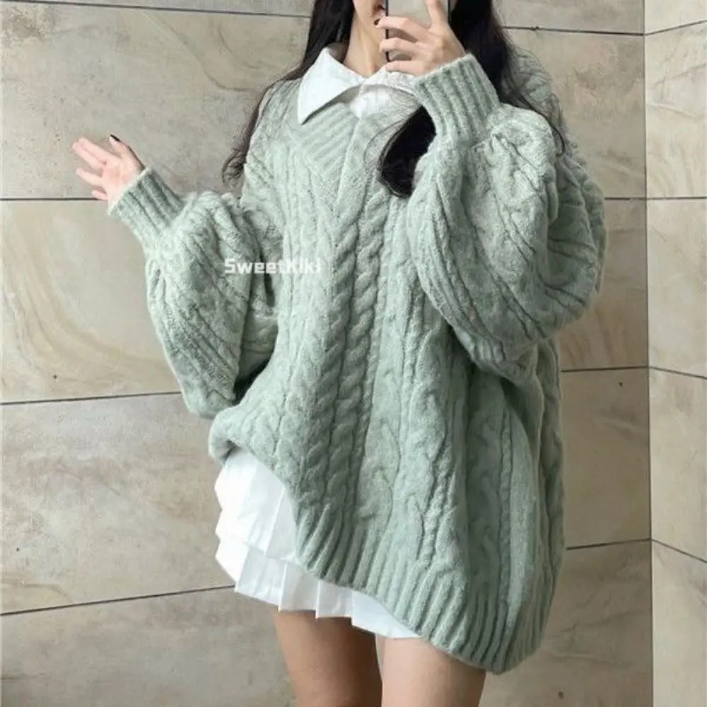 RICH-THEY Áo Len Dáng Rộng Cổ Chữ V Dày Dặn Áo Len Cardigan Dệt Kim Mới Thời Trang Thu Đông Dành Cho Nữ | BigBuy360 - bigbuy360.vn RICH-THEY Áo Len Dáng Rộng Cổ Chữ V Dày Dặn Áo Len Cardigan Dệt Kim Mới Thời Trang Thu Đông Dành Cho Nữ | BigBuy360 - bigbuy360.vn