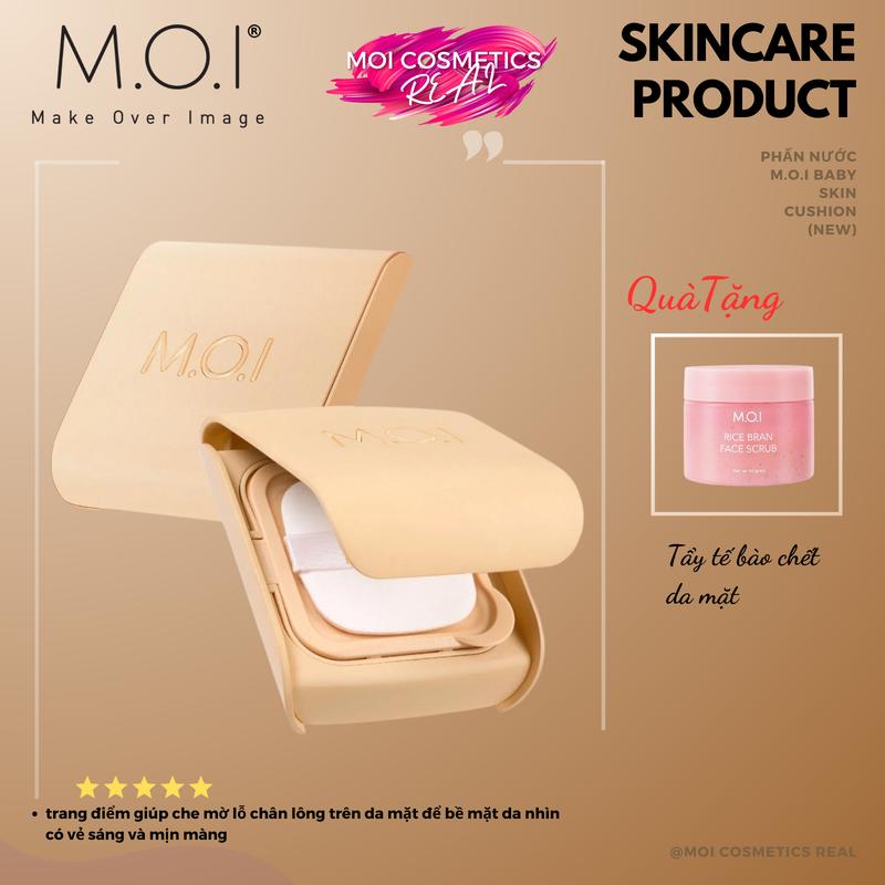Phấn nước Baby Skin Cushion MOI Cosmetics Hồ Ngọc Hà, Kiềm dầu, SPF 50 PA+++,   Women Nữ Trang Điểm Mỹ Phẩm [12g] [Chính hãng] phấn nuoc
