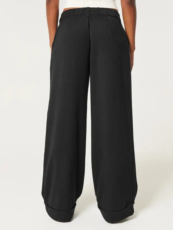 Women's Solid Color Straight Leg Pants, Casual Comfy Trousers for Daily Wear, Ladies Bottoms for Summer 1