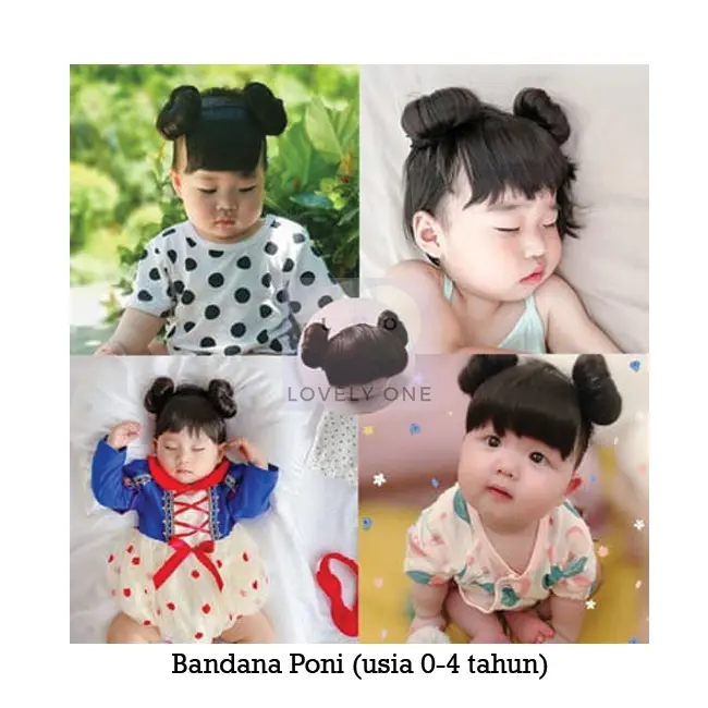 Clip Poni Rambut Palsu Anak - Bandana Poni Anak 0