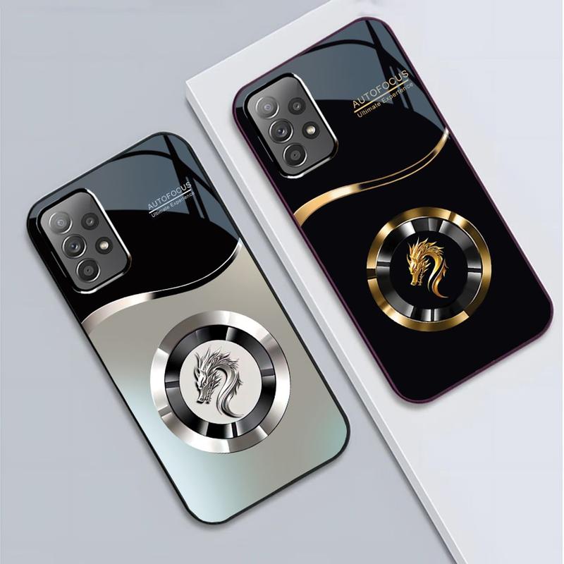 Ốp Lưng cho SAMSUNG GALAXY A13, A23, A33 5G, A53, A73 5G Mặt kính cường lực, cao cấp Họa tiết FOCUS RỒNG