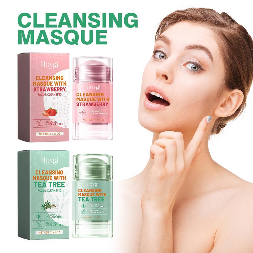【TERSEDIA&COD】Stik Masker Tanah Liat Pohon Teh Stik Masker Tanah Liat Stroberi Masker Tanah Liat Pembersih Wajah Anti Jerawat Pengontrol Minyak Pori-pori Pembersih Dalam Batang Masker Perawatan Kulit