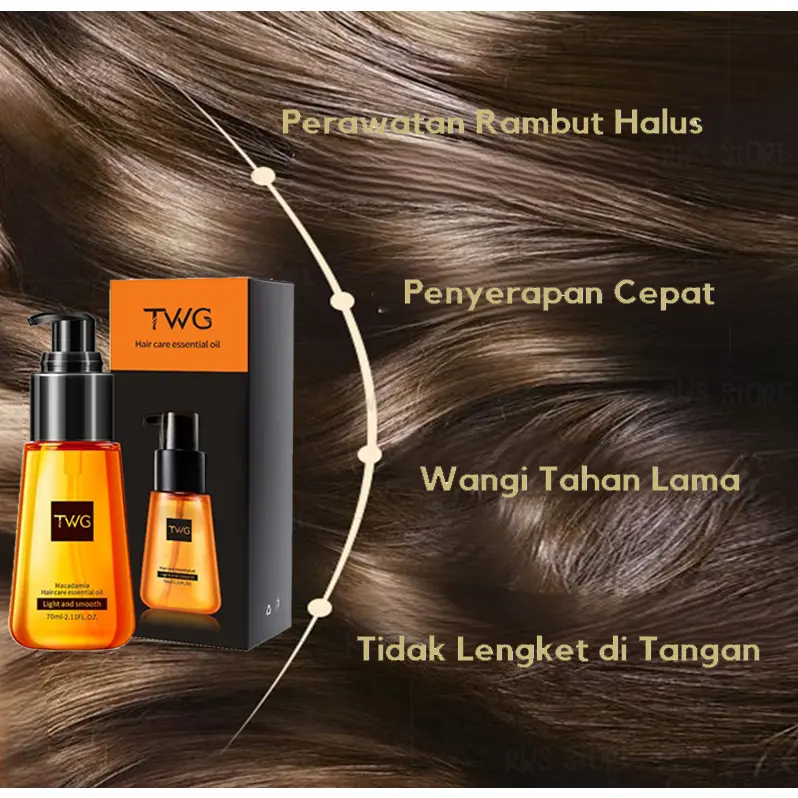 [ BPOM ] - Vitamin Rambut Kering Rontok TWG Korean Perfect Hair Repair Serum Hair Care Essential Oil TWG 70ml +BOX 2