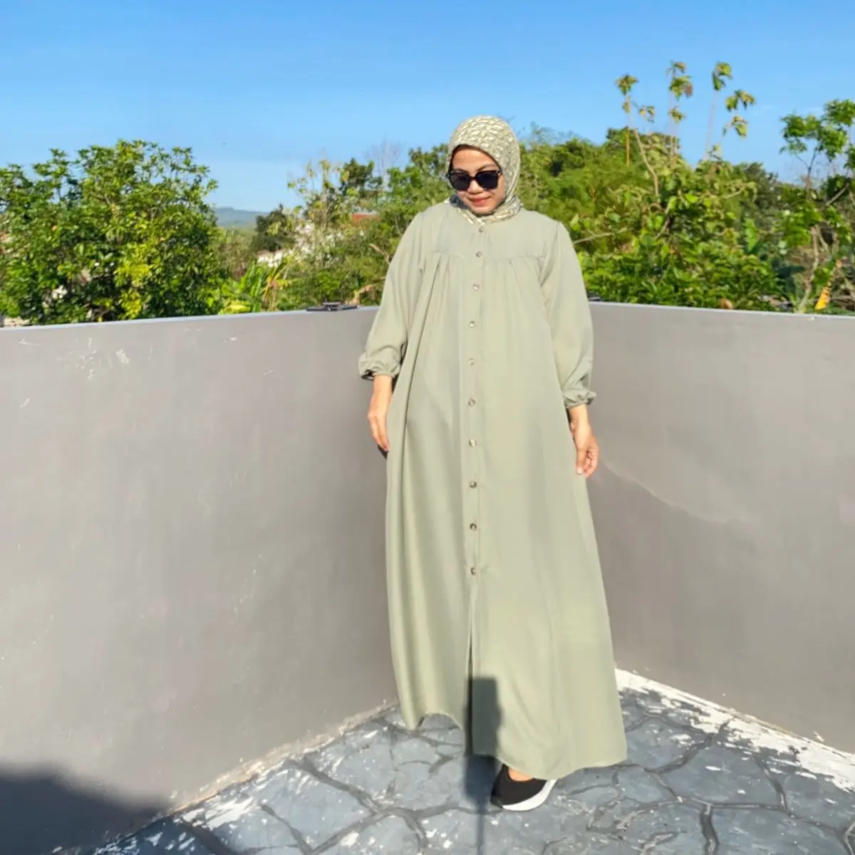 Syakila Gamis Long Dress Jumbo By Malissa Kancing Muslim Wanita