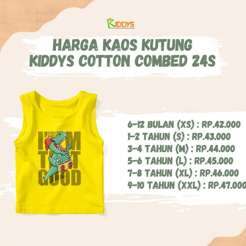 Kaos Kutung Singlet Kiddys (M) Maroon READY STOK SIAP KIRIM 1
