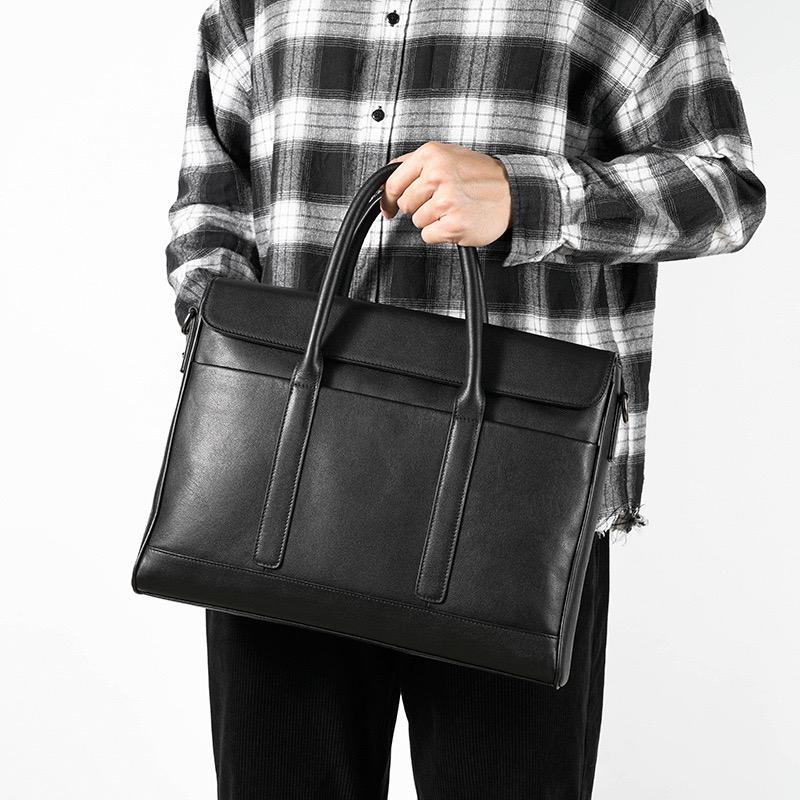 Cặp Xách Da Cho Nam Màu Đen CSD92