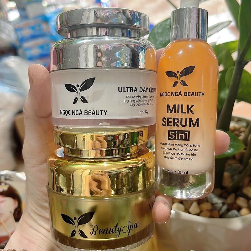 COMBO 3 .MilK SERUM 5IN1 .ULTRA NIGHT CREAM .ULTRA DAY CREAM .Giúp hổ trợ giảm nám tàn nhang đồi mồi giúp sáng da phục hồi cấu trúc da giúp cung cấp colagen giúp chống nắng cho da