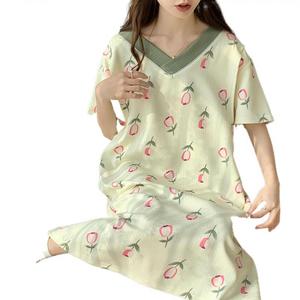 ชุดฤดูร้อน ขนาดใหญ่พิเศษ สาวอ้วน 150.00 กก. แขนสั้น ตั้งครรภ์ สตรีให้นมบุตร กระโปรงสวมใส่ด้านนอก ฤดูร้อน มาใหม่