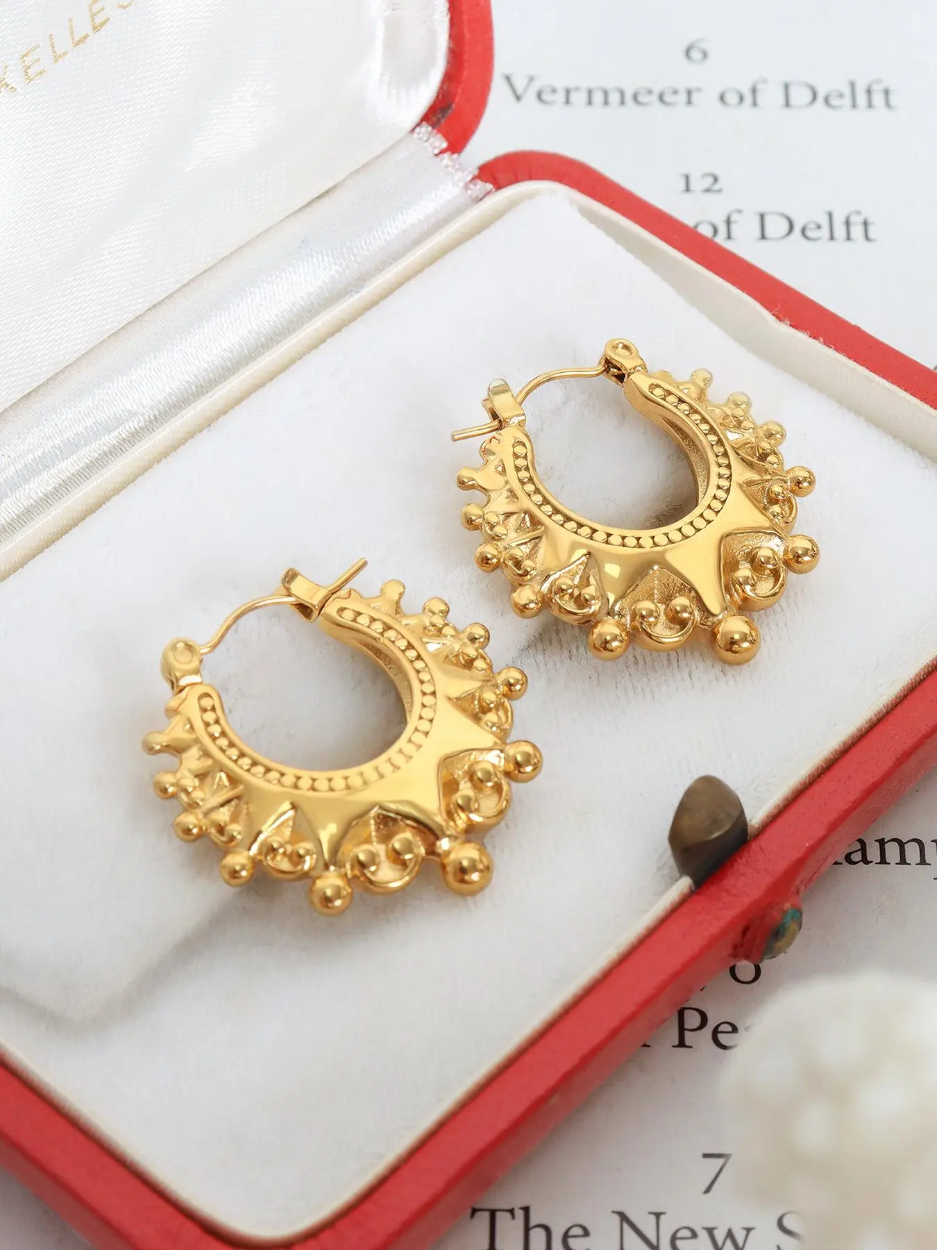 Vintage Metal Gear Hoop Earrings for Women, Summer 2024 Fashion Accessories, Girly Accessories, Stainless Steel Vintage Retro Jewelry for Party, Trendy Gorgeous Earrings As Birthday Gift for Girlfriend