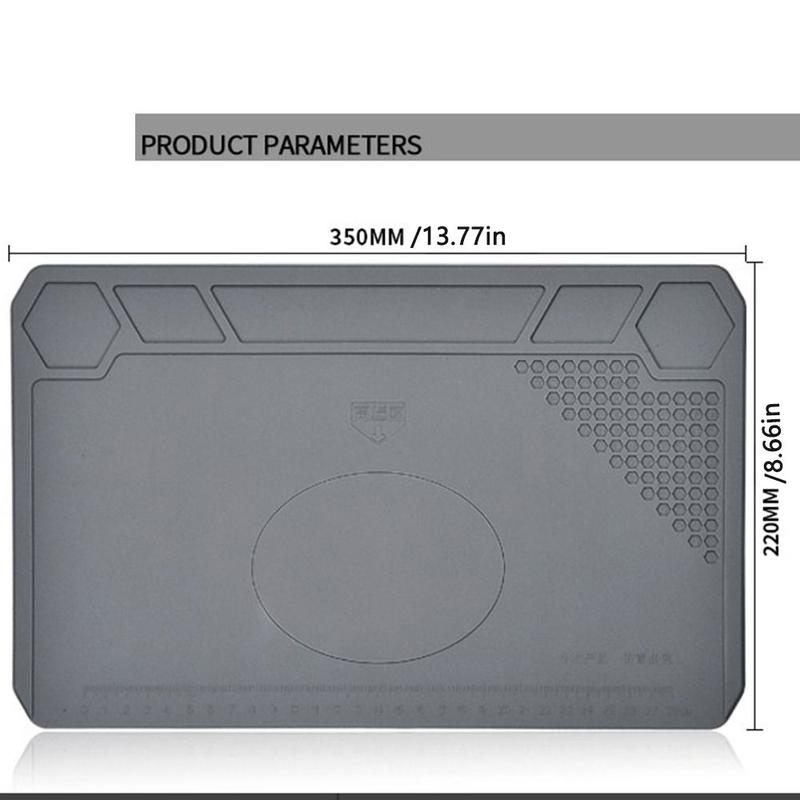Temperature Resistant Heat Insulation Soldering Mat Heat Resistant Silicone Repair Pad Desk Platform ESD Working Pad Computer 2