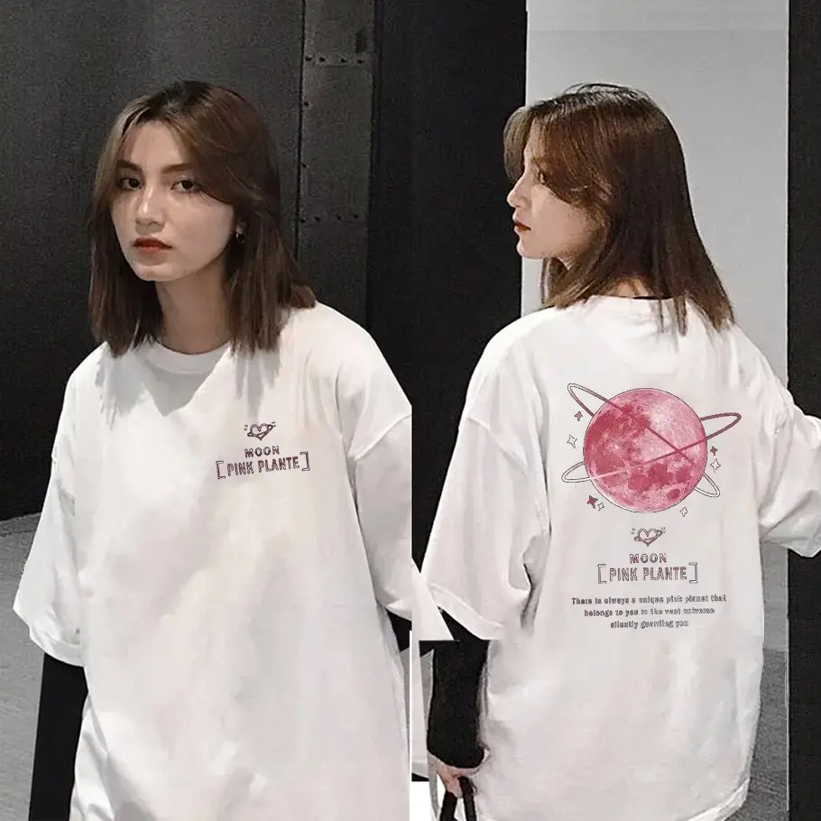 Áo thun unisex tay lỡ form rộng Pink plante áo phông nam nữ đẹp 2023T3330 Top Women