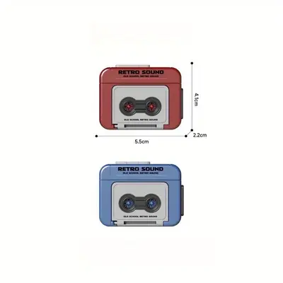 Retro Mini Tape Recorder Keychains With Music Playback 3-Pack Retro Tape Recorder Keychains - Mini Cassette Player With Music & Recording Music Playing Keychain Gift