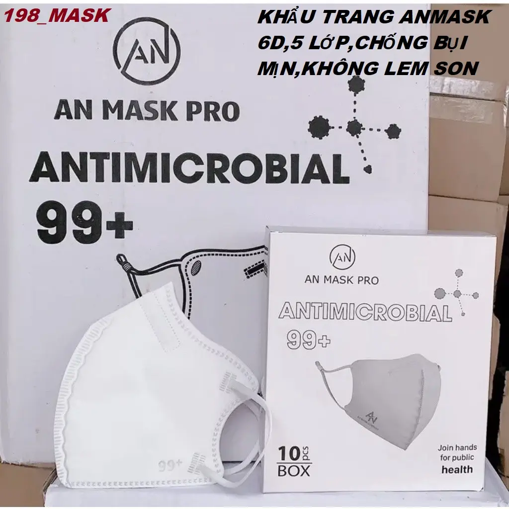 Sỉ 1 Thùng 200 Chiếc khẩu trang N99+ ANMASK 6D 5 lớp kháng khuẩn cao chính hãng