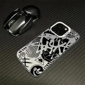 ORAX "versi baru"Casing Handphone Silikon TPU TeksGraffiti untuk iPhone 13/15 Pro Max, iPhone 14/XsMax/R.Cocok untuk iPhone 12/11-Romantis& Indah-Cocok untuk Dipakai denganHP.mao