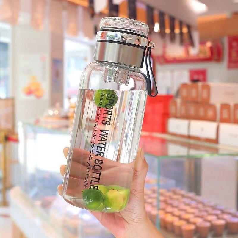 Bình Nước Thủy Tinh [Tặng Túi Đựng] Dung Tích 1000 ML Chịu Nhiệt Tốt Có Lõi Lọc Trà Không Rò Rỉ Nước 2