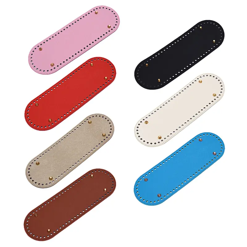 Bahagian Bawah Beg Berkait, Bawah Bujur, 30 * 10cm, Diperbuat daripada Kulit PU, Sesuai untuk Beg Tangan Buatan Tangan, DIY, Beg Mengait, Warna Pepejal, Aksesori untuk Beg