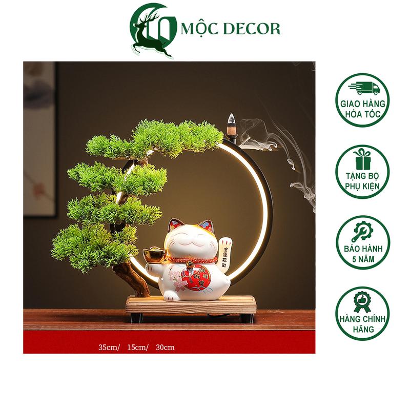 Decor Phong Thủy Kệ Đèn Led Thác Khói Trầm Hương Mèo Thần Tài Biểu Trưng Cho Tài Lộc  Trang Trí Decor Phòng Nhà Cửa Hàng Văn Phòng B15 đồ trang trí phong thủy may mắn mèo  thần Trang Trí Nhà