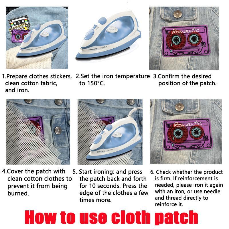 Cartoon Pattern Punk Series Style Embroidered Patch, 3 Counts/set Cute Heat Resistant Patch, DIY Decorative Sticker for Jacket, Jeans 5