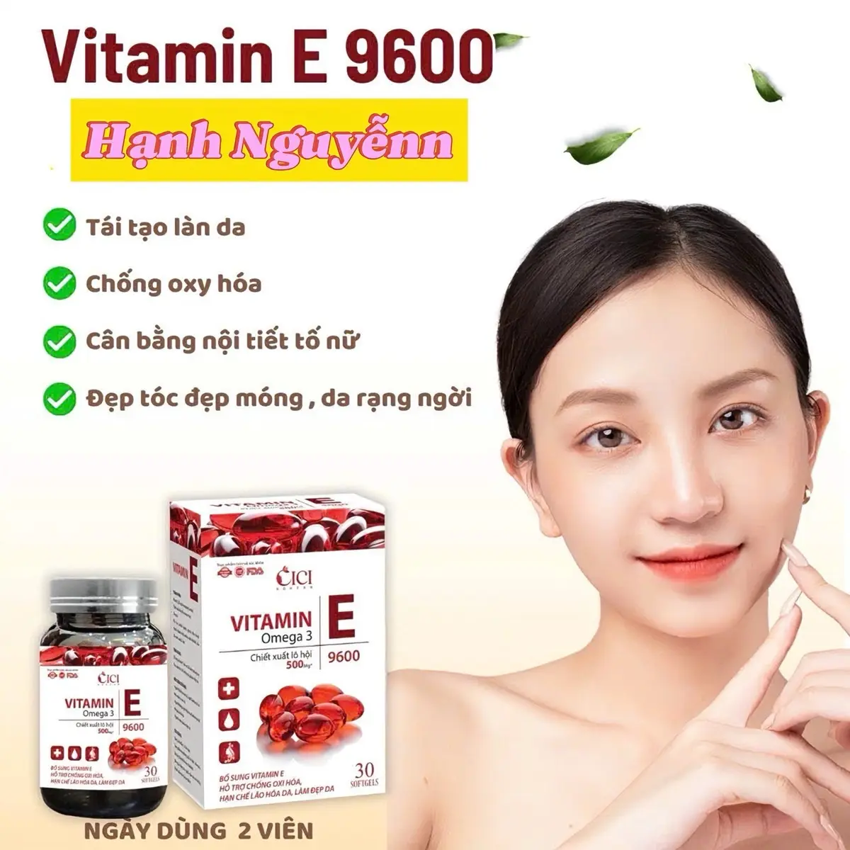 [ MUA 1 TẶNG 3 NHẬN VỀ 4 HỘP] Vitamin E đỏ 9600 hộp (30 viên)- Hỗ trợ làm đẹp da, chăm sóc sức khoẻ và sắc đẹp