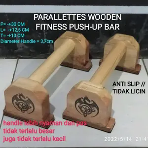 WOODEN PARALLETES ALAT PUSH UP LANVE BAR
