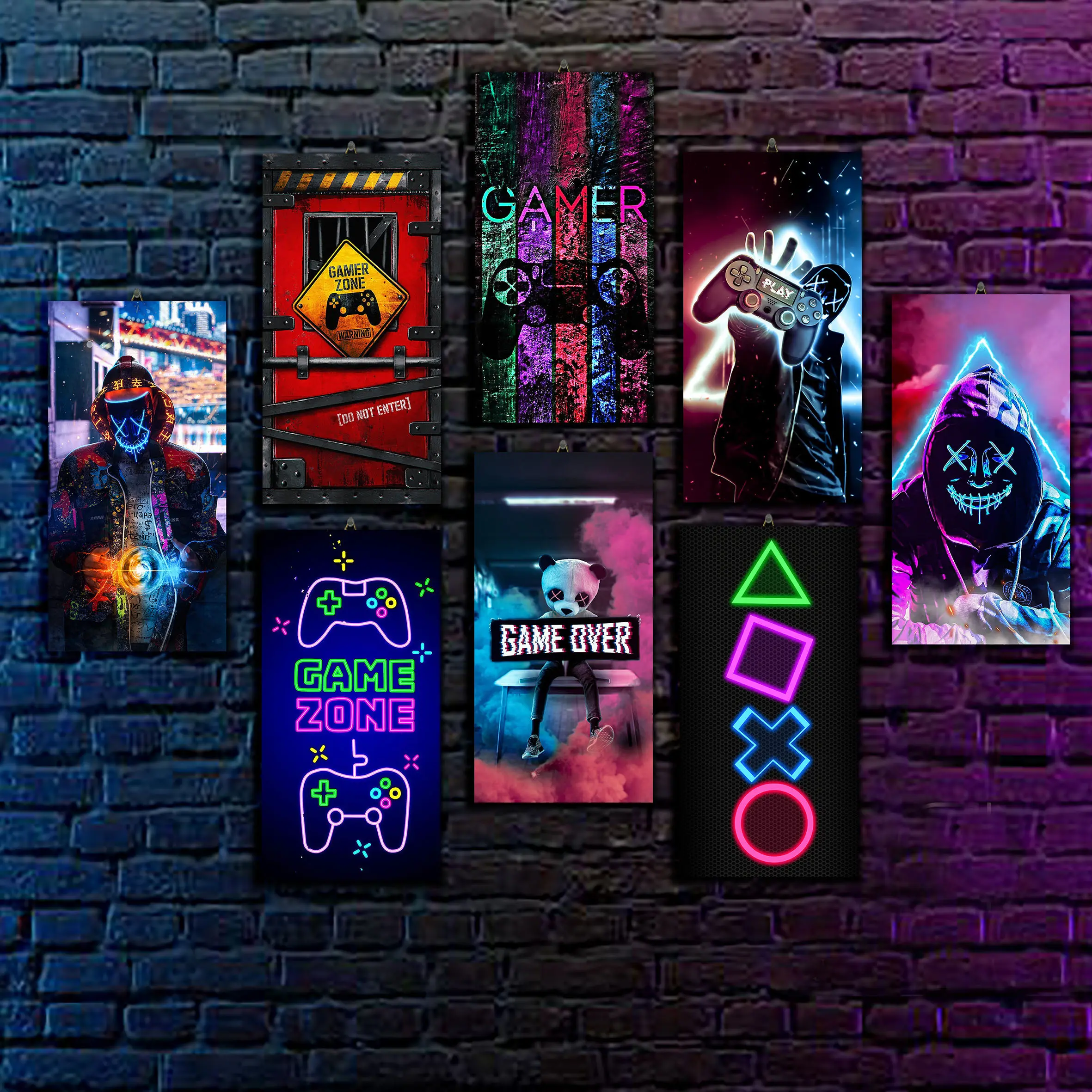POSTER HIASAN DINDING GAMERS DEKORASI KAMAR COWO NEON WALL DECOR