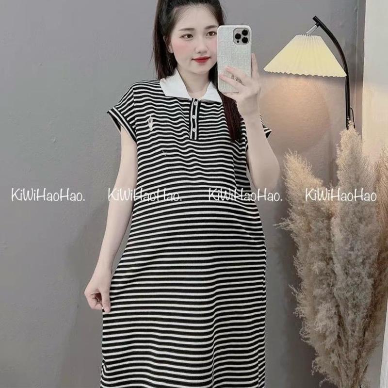 ĐẦM BẦU- SAU SINH (V55) THUN KẺ , TAY HẾN , CỔ BẺ- 3 MÀU 3