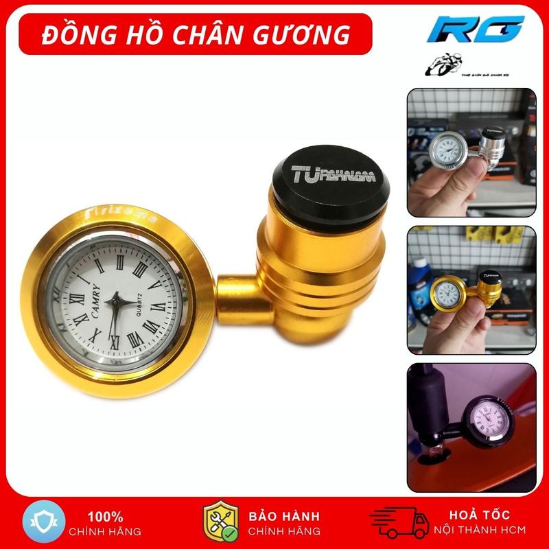 Đồng Hồ Mini Gắn Xe Máy, Đồng Hồ Chân Gương Chống Nước Nhôm Cao Cấp Kèm Ốc Lắp Tất Cả Các Xe Máy