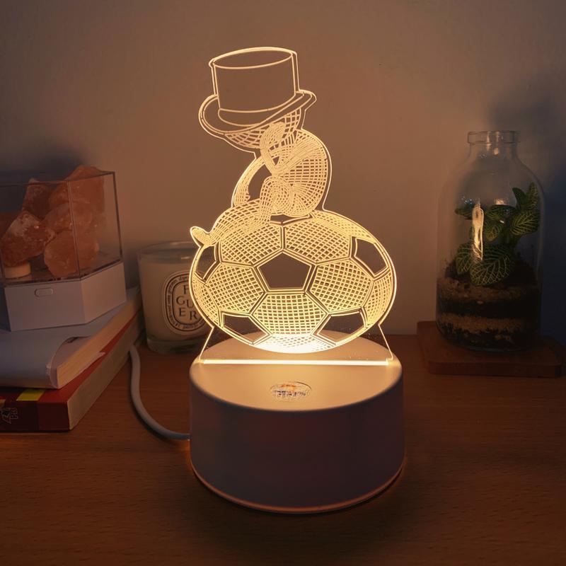 Product Introduction of Pplus （kuning hangat）Lampu Akrilik 3D/Steker + sakelar/lampu kamar aesthetic/lampu malam LED/lampu tidur aesthetic/lampu meja belajar/ lampu murah  / hadiah ulang tahun / hadiah pernikahan/promo elektronik termurah/lighting toy kuning 9