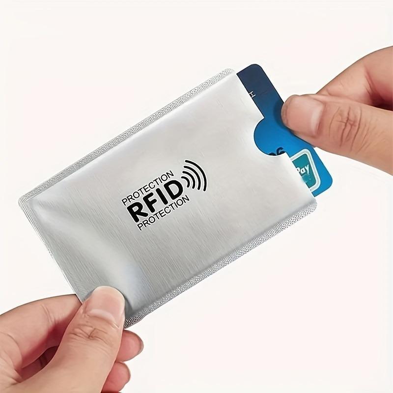 Product Introduction of RFID Card Protector, 10pcs/set Anti-slip Design Durable Aluminum NFC Blocking Cover for ID Card & Bank Card & Credit Card 2