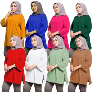ATASAN POLOS OVERSIZE WANITA BABYTERRY PREMIUM SIZE M , L , XL , XXL , 3XL , 4XL. Kaos
