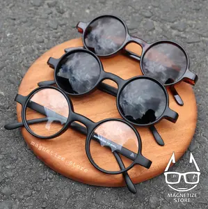Kacamata Jhon Lennon Bulat Hitam UV Protection