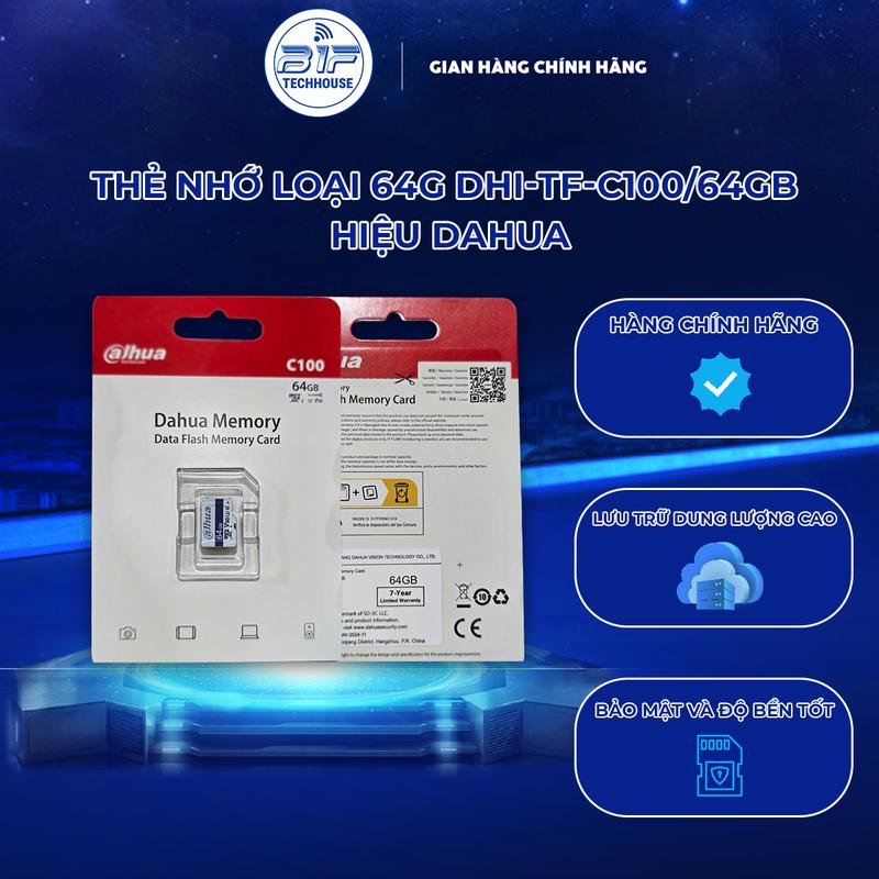  Thẻ Nhớ Dahua  64GB MicroSD C10 U1 V10 – Lưu Trữ Hiệu Suất Cao Cho Camera An Ninh 