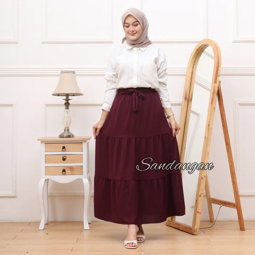 Rok Susun Crinkle Airflow | Bawahan Susun Kekinian Fit