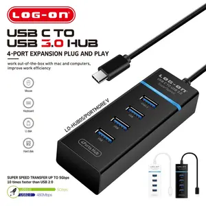 LOG ON TYPE C TO USB 3.0 HUB PLUG AND PLAY HUB05 laptop card device