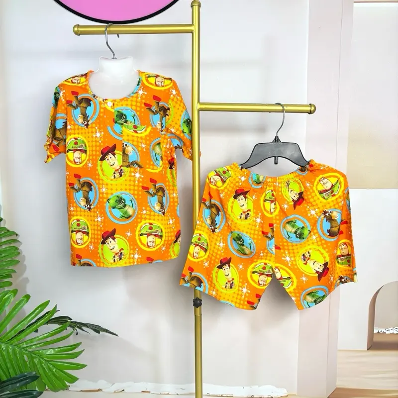 DQ22- 10.Bộ Quần Ngắn Áo Tay ngắn Bé Trai. Chất Vải Tole Lanh Hai Da. Size 49kg đến 56kg.