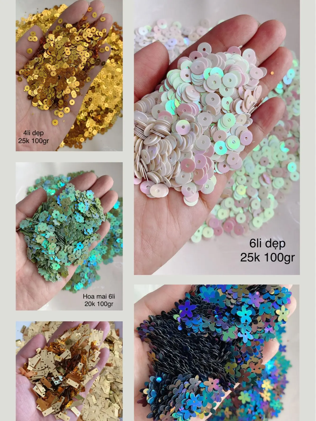 Gói 50/100 Gram kim sa phẳng đinh kết may mặc, thủ công handmade