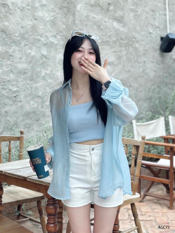 Set áo somi tơ xốp kèm ống gân CHIBEST ASC72 Women Nữ