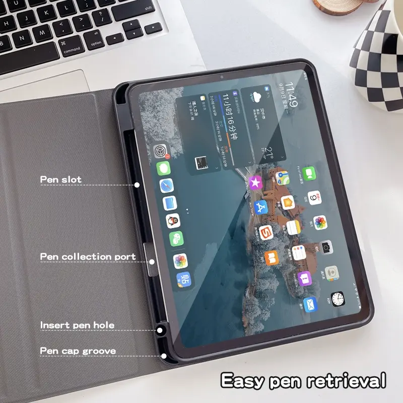 Ốp Hoạt Hình Dễ Thương, Chất Lượng Cao, Cho Samsung Galaxy Tab A9 A9 + A9 Plus 11.0 ''8.7 '', 2023, Chất Liệu Da PU, Có Khe Cắm Bút, Thời Trang, Ốp Bảo Vệ 1