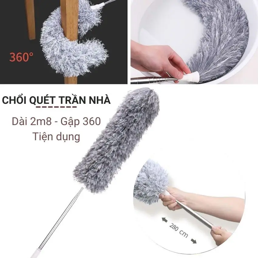 Chổi quét mạng nhện cán dài, chổi quét trần nhà