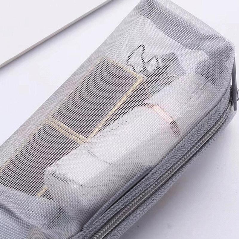 Black Mesh Makeup Bag Women Transparent Cosmetic Bag Small Portable Storage Bags Travel Toiletries Towel Organizer 8