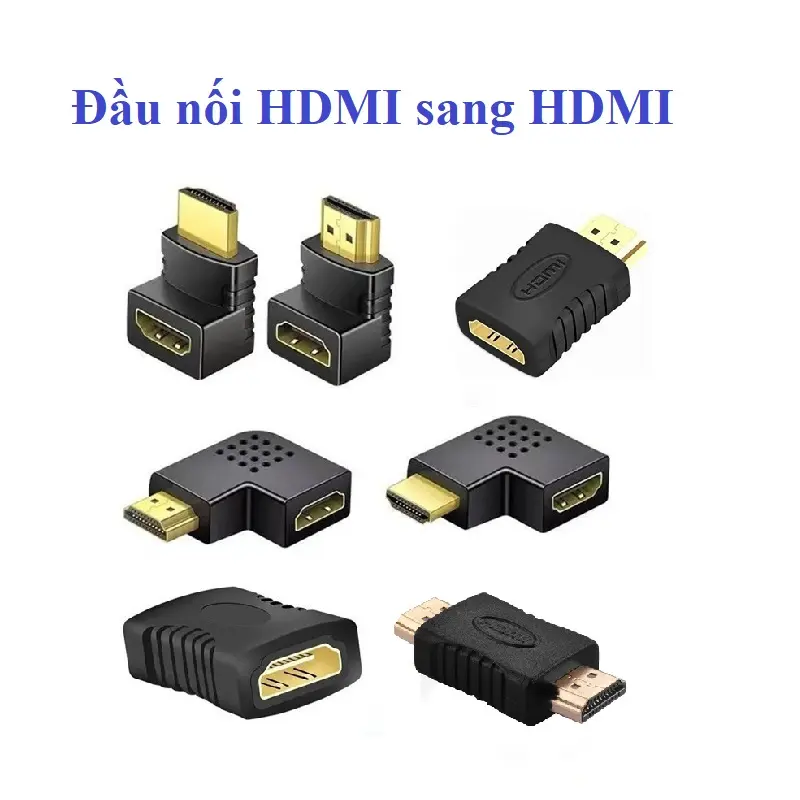 Đầu nối HDMI đực-cái, HDMI bẻ góc xoay 90, 360 độ, HDMI Cái bắt vít.
