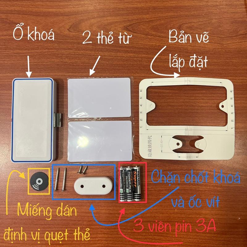 Khoá tủ chống trộm mở khoá bằng thẻ từ thông minh dùng cho tủ gỗ nội thất, bảo mật tài liệu văn phòng, kiểu dáng hiện đại, khoá thẻ từ giá rẻ dành cho mọi gia đình, khoá tủ quẹt thẻ mở khoá 2