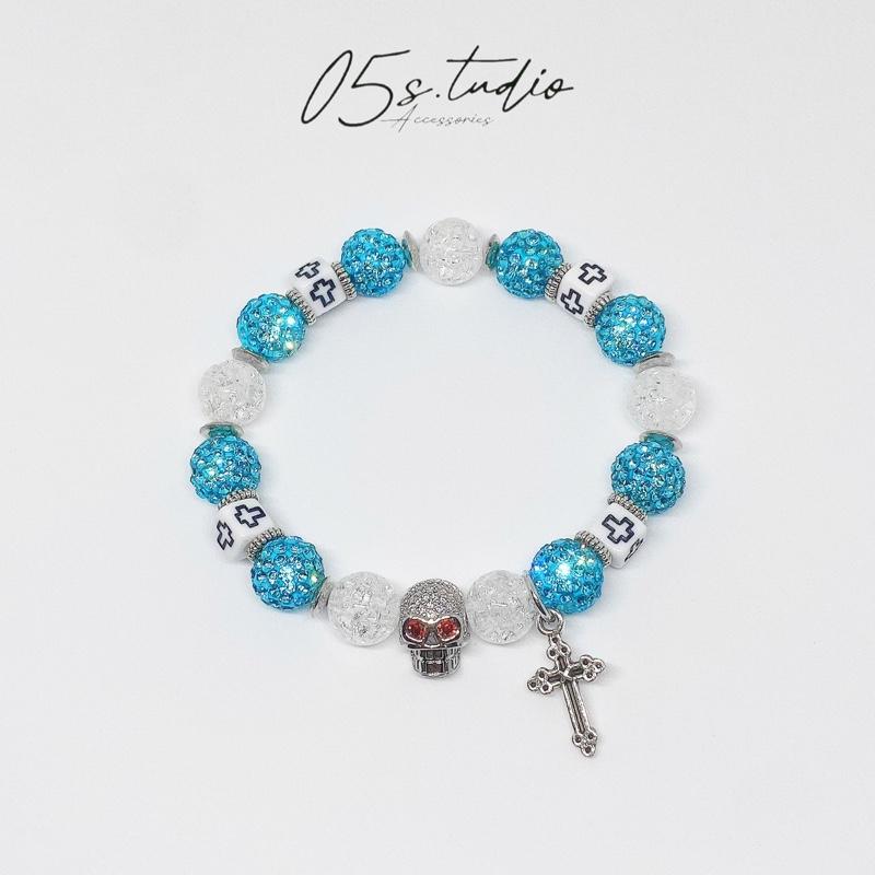 VÒNG ĐEO TAY ĐÍNH ĐÁ BLUEAB | BRACELET BWAB | 05s.tudio | Phụ Kiện Đeo Tay Unisex Nam Nữ vòng tay forever phukien scent blue lock hurrykhang Cao Su lactay art ph italian charm vong dangrangto
