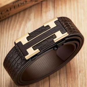 Tali Pinggang Automatik, Corak Buaya Baharu, Untuk Lelaki, Rekaan Tanpa Gigi, Gesper, Sesuai untuk Pakaian Perniagaan dan Seluar Fesyen, Gaya Personaliti sabuk  icb  gold