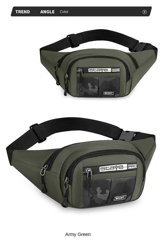 Product Introduction of Solid Color Men Chest Bag Outdoor Sports Waist Pack For Boys Multi Layered Design Crossbody Bags 12