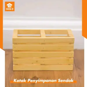 rak sendok garpu kayu estetik wadah sendok garpuh tempat sendok garpu Kitchenware